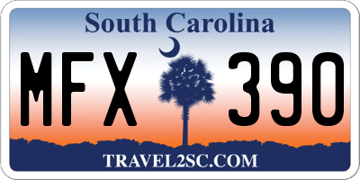 SC license plate MFX390