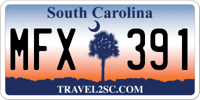 SC license plate MFX391