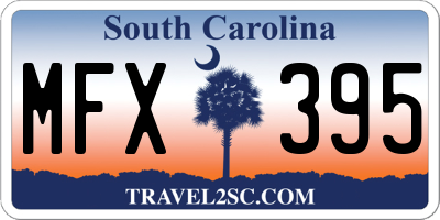 SC license plate MFX395