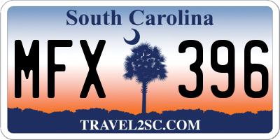 SC license plate MFX396