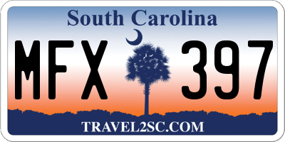 SC license plate MFX397