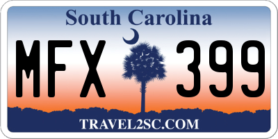 SC license plate MFX399