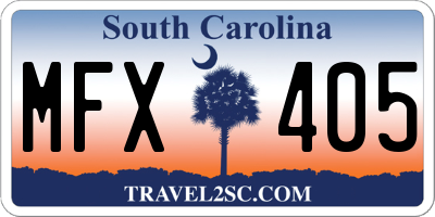 SC license plate MFX405