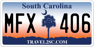 SC license plate MFX406