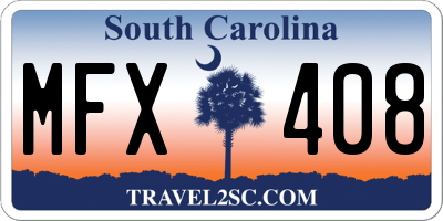 SC license plate MFX408