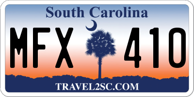 SC license plate MFX410
