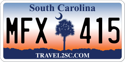 SC license plate MFX415