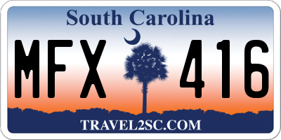 SC license plate MFX416