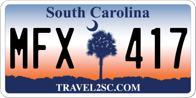 SC license plate MFX417