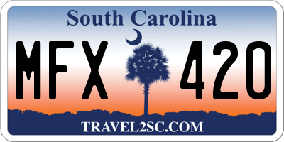 SC license plate MFX420