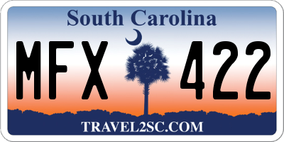 SC license plate MFX422
