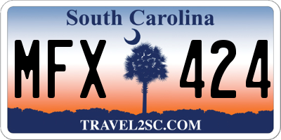 SC license plate MFX424
