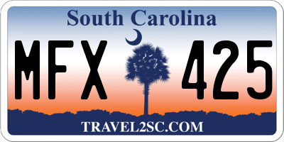 SC license plate MFX425