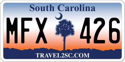 SC license plate MFX426