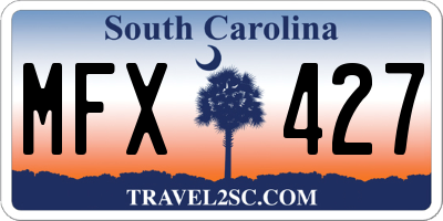 SC license plate MFX427
