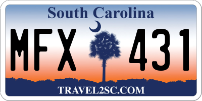 SC license plate MFX431
