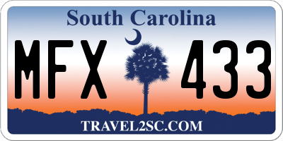 SC license plate MFX433