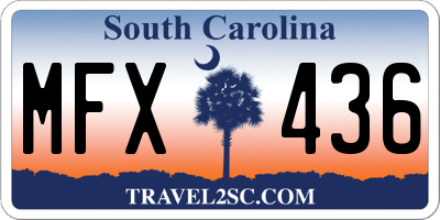 SC license plate MFX436