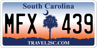 SC license plate MFX439