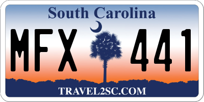 SC license plate MFX441