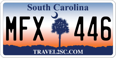 SC license plate MFX446