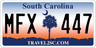 SC license plate MFX447