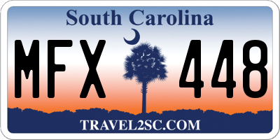 SC license plate MFX448