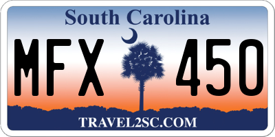 SC license plate MFX450