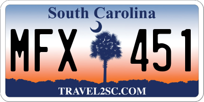 SC license plate MFX451