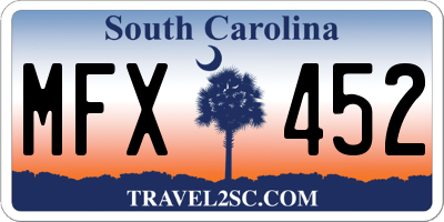 SC license plate MFX452