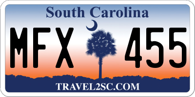 SC license plate MFX455