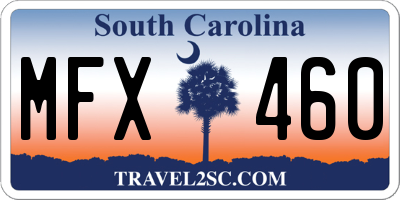 SC license plate MFX460