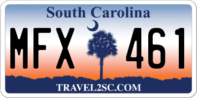 SC license plate MFX461
