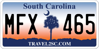 SC license plate MFX465