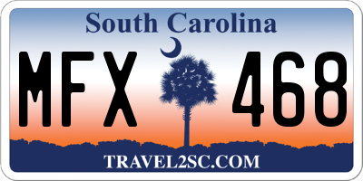 SC license plate MFX468