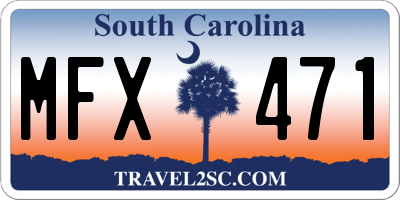 SC license plate MFX471