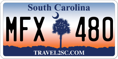 SC license plate MFX480