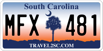 SC license plate MFX481