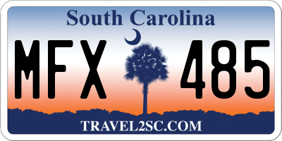 SC license plate MFX485