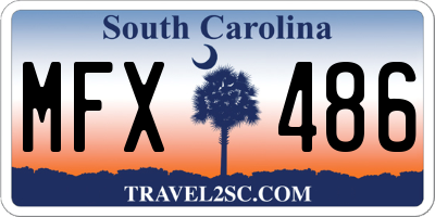 SC license plate MFX486