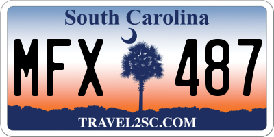 SC license plate MFX487