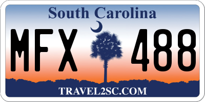SC license plate MFX488