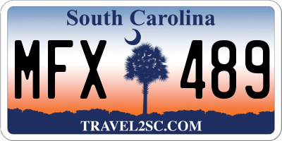SC license plate MFX489