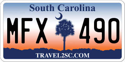 SC license plate MFX490