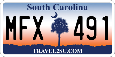 SC license plate MFX491