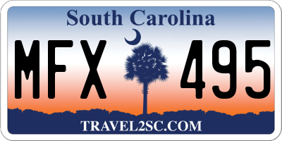 SC license plate MFX495