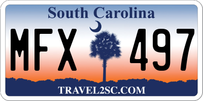 SC license plate MFX497