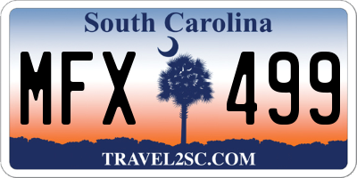SC license plate MFX499