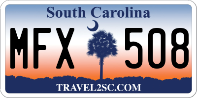 SC license plate MFX508