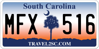 SC license plate MFX516